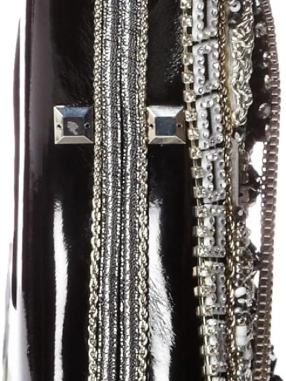 Mary Frances Black and White Beaded Guitar Crossbody Bag - Picture 5 of 9